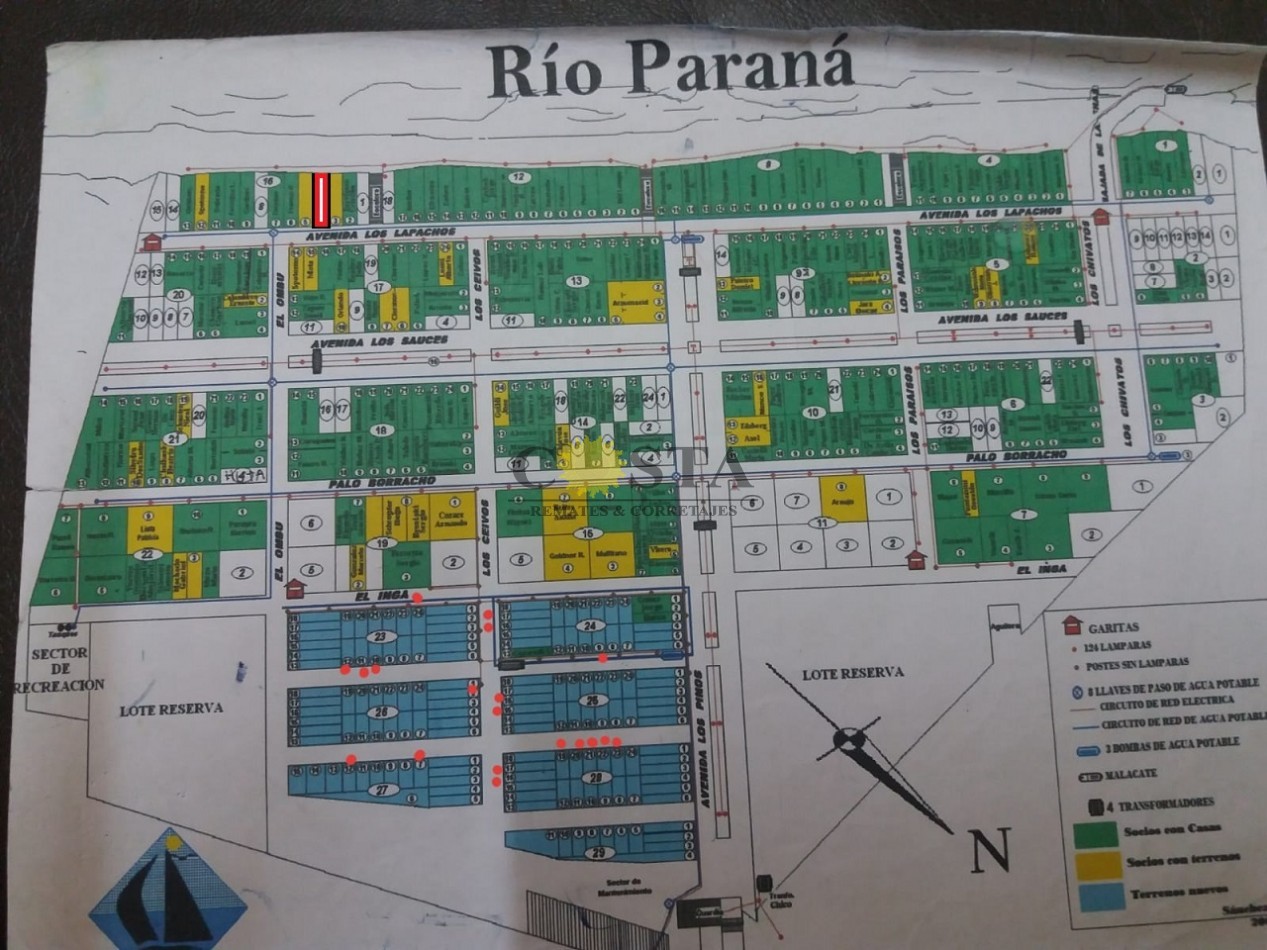 COUNTRY RINCON SANTA MARIA. LOTE S/PLAYA. ITUZAINGO CORRIENTES VENTA